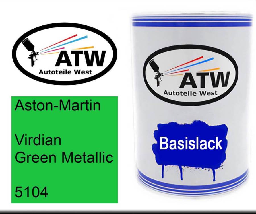 Aston-Martin, Virdian Green Metallic, 5104: 500ml Lackdose, von ATW Autoteile West.